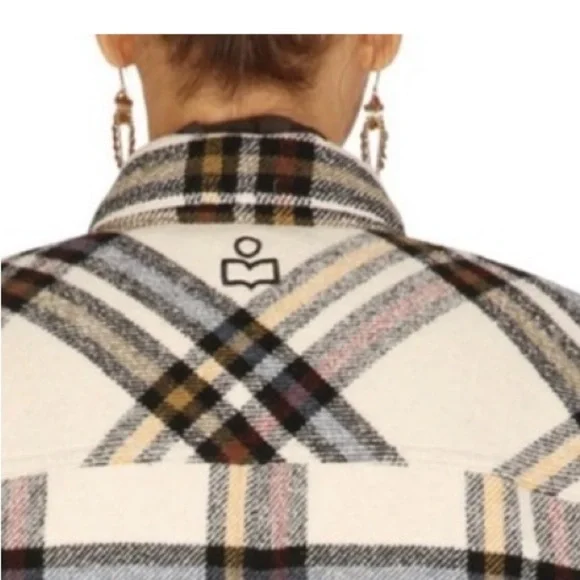 Isabel Marant Étoile “Ebbaz” Plaid Wool-Blend Shacket Jacket XS - Picture 2 of 10
